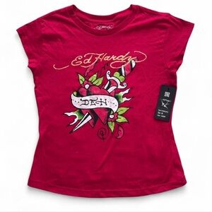 Ed Hardy Red Brand New Graphic T-Shirt